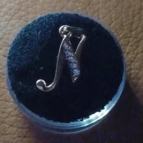 💙🌹Gold plated letter pendant "N" with faux diamonds - Picture 1 of 7